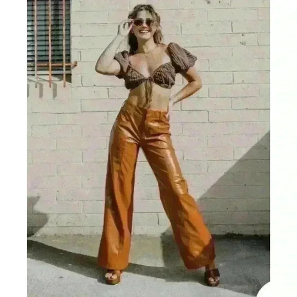 Free People Star Crossed Lovers Straight in Brown Size 12 - Picture 1 of 6